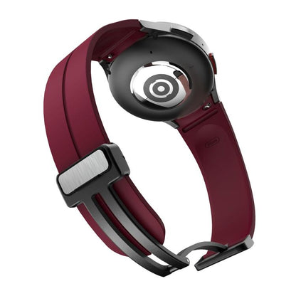 For Samsung Galaxy Watch7 / 6 / 5 Kalebol Concave Folding Magnetic Buckle Silicone Strap(Wine Red) by Kalebol