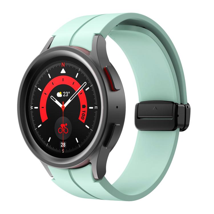 For Samsung Galaxy Watch7 / 6 / 5 Kalebol Concave Folding Magnetic Buckle Silicone Strap(Light Green) by Kalebol