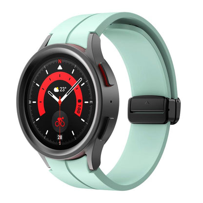 For Samsung Galaxy Watch7 / 6 / 5 Kalebol Concave Folding Magnetic Buckle Silicone Strap(Light Green) by Kalebol