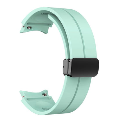 For Samsung Galaxy Watch7 / 6 / 5 Kalebol Concave Folding Magnetic Buckle Silicone Strap(Light Green) by Kalebol