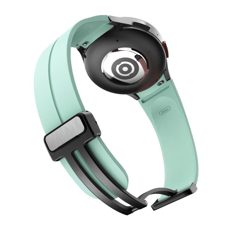 For Samsung Galaxy Watch7 / 6 / 5 Kalebol Concave Folding Magnetic Buckle Silicone Strap(Light Green) by Kalebol