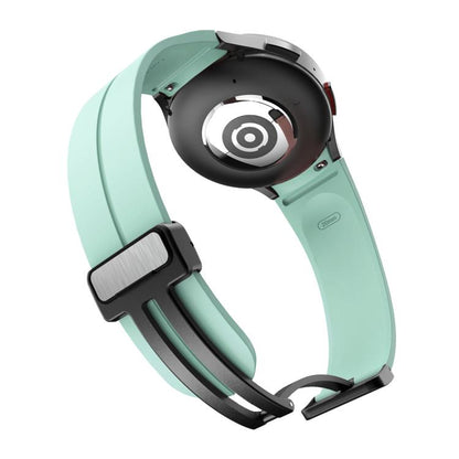For Samsung Galaxy Watch7 / 6 / 5 Kalebol Concave Folding Magnetic Buckle Silicone Strap(Light Green) by Kalebol