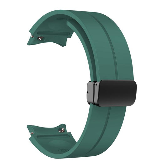 For Samsung Galaxy Watch7 / 6 / 5 Kalebol Concave Folding Magnetic Buckle Silicone Strap(Pine Needle Green) by Kalebol