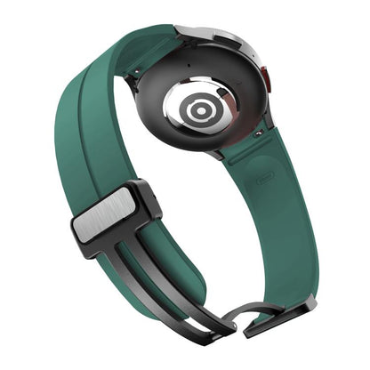 For Samsung Galaxy Watch7 / 6 / 5 Kalebol Concave Folding Magnetic Buckle Silicone Strap(Pine Needle Green) by Kalebol
