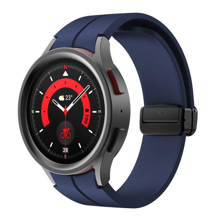 For Samsung Galaxy Watch7 / 6 / 5 Kalebol Concave Folding Magnetic Buckle Silicone Strap(Midnight Blue) by Kalebol