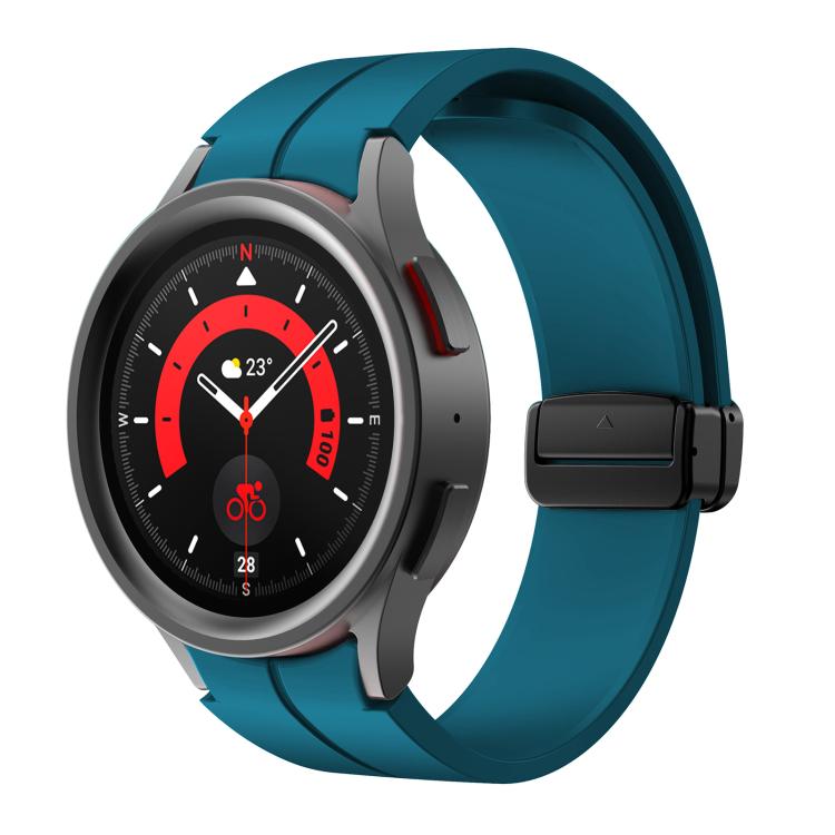 For Samsung Galaxy Watch7 / 6 / 5 Kalebol Concave Folding Magnetic Buckle Silicone Strap(Rock Blue) by Kalebol