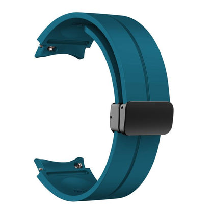 For Samsung Galaxy Watch7 / 6 / 5 Kalebol Concave Folding Magnetic Buckle Silicone Strap(Rock Blue) by Kalebol