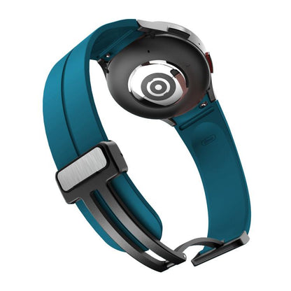 For Samsung Galaxy Watch7 / 6 / 5 Kalebol Concave Folding Magnetic Buckle Silicone Strap(Rock Blue) by Kalebol