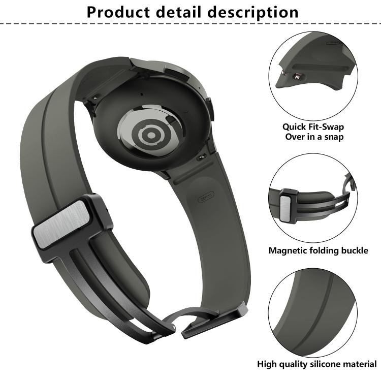 For Samsung Galaxy Watch7 / 6 / 5 Kalebol Concave Folding Magnetic Buckle Silicone Strap(Black) by Kalebol