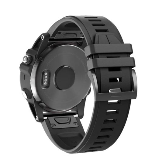 For Garmin QuickFit 22mm Kalebol Plain Texture Silicone Watch Band(Black) by Kalebol