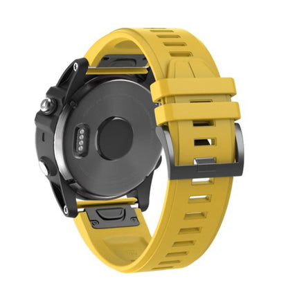 For Garmin QuickFit 22mm Kalebol Plain Texture Silicone Watch Band(Yellow) by Kalebol