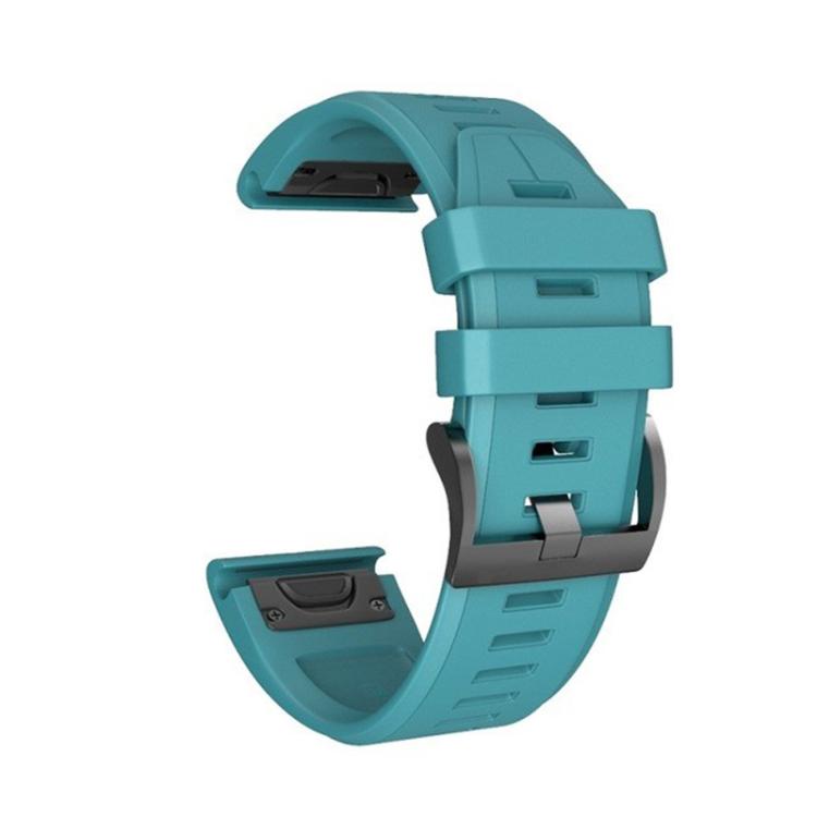 For Garmin QuickFit 22mm Kalebol Plain Texture Silicone Watch Band(Blue Green) by Kalebol