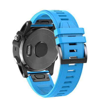 For Garmin QuickFit 22mm Kalebol Plain Texture Silicone Watch Band(Sky Blue) by Kalebol