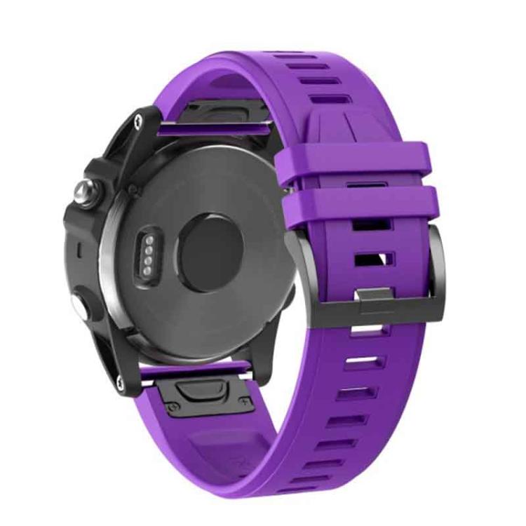 For Garmin QuickFit 22mm Kalebol Plain Texture Silicone Watch Band(Purple) by Kalebol
