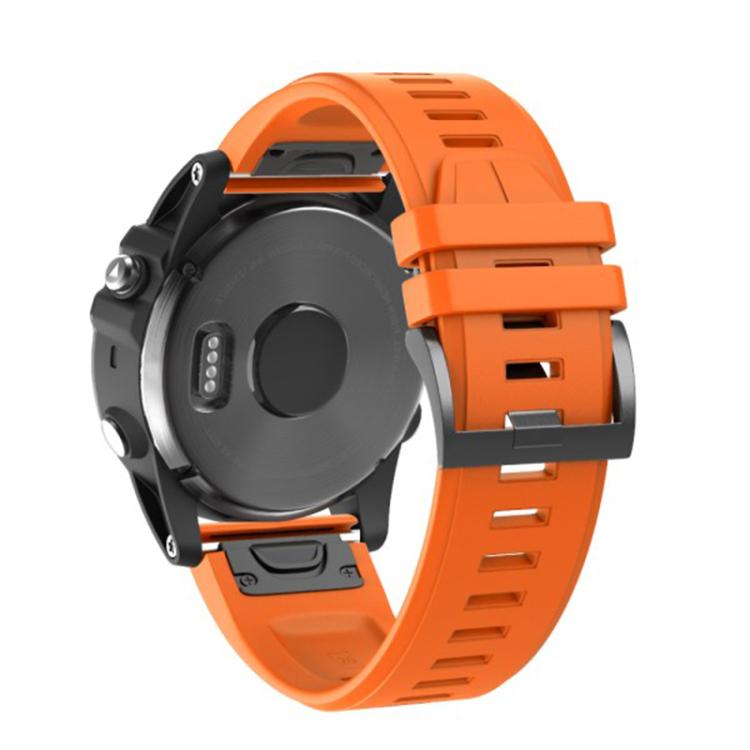 For Garmin QuickFit 26mm Kalebol Plain Texture Silicone Watch Band(Orange) by Kalebol