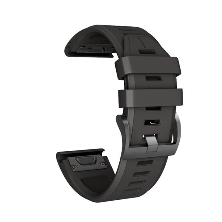 For Garmin QuickFit 26mm Kalebol Plain Texture Silicone Watch Band(Black) by Kalebol