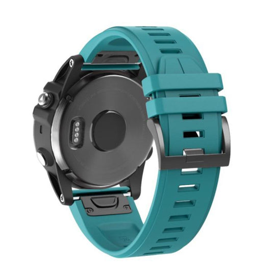 For Garmin QuickFit 26mm Kalebol Plain Texture Silicone Watch Band(Blue Green) by Kalebol