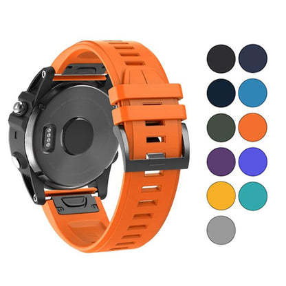 For Garmin QuickFit 26mm Kalebol Plain Texture Silicone Watch Band(Orange) by Kalebol