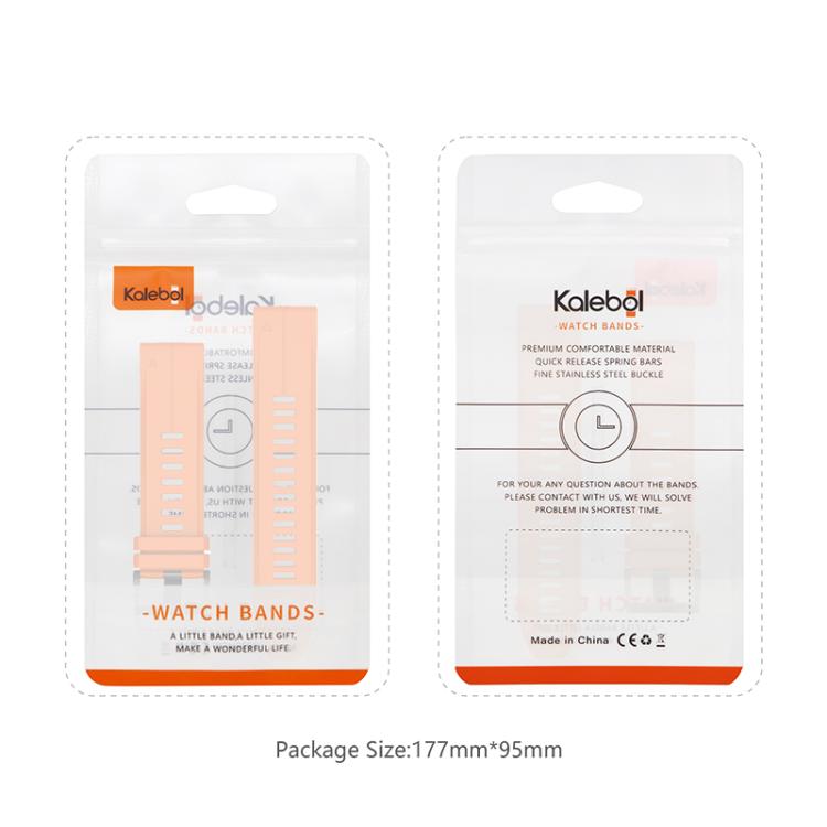 For Garmin QuickFit 26mm Kalebol Plain Texture Silicone Watch Band(Orange) by Kalebol