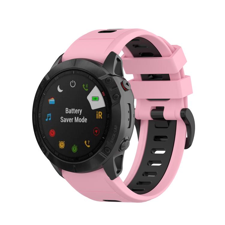 For Garmin QuickFit 26mm Kalebol Two-color Silicone Watch Band(Pink Black) by Kalebol