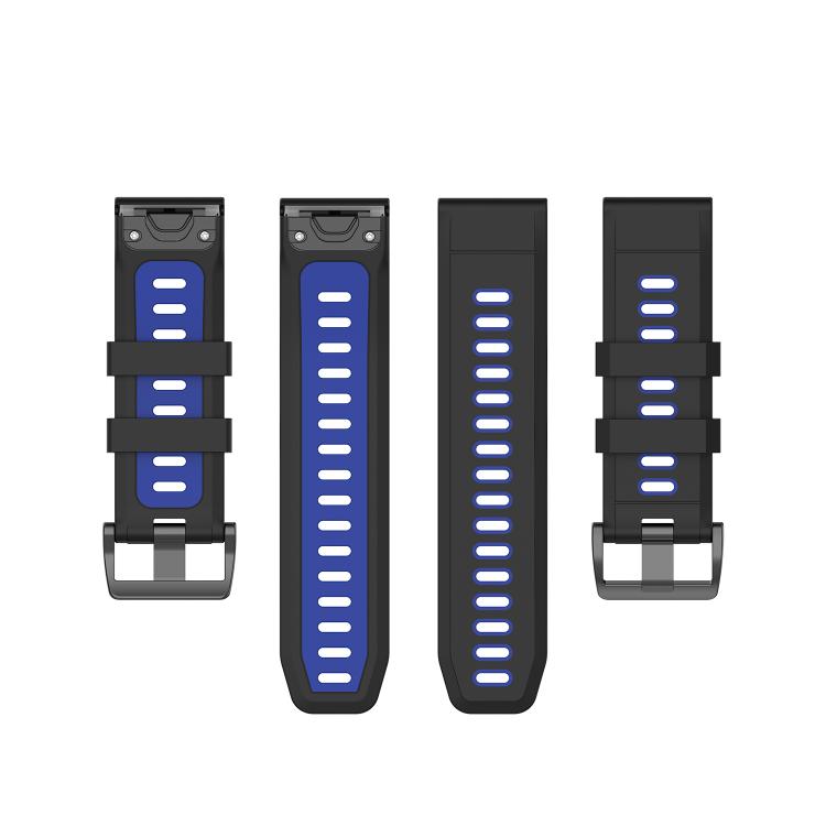 For Garmin QuickFit 26mm Kalebol Two-color Silicone Watch Band(Blue Black) by Kalebol