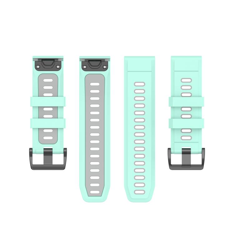 For Garmin QuickFit 26mm Kalebol Two-color Silicone Watch Band(Teal Grey) by Kalebol