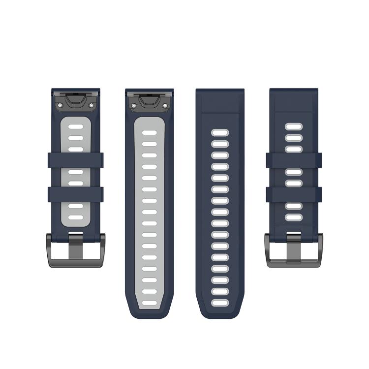 For Garmin QuickFit 26mm Kalebol Two-color Silicone Watch Band(Blue Grey) by Kalebol