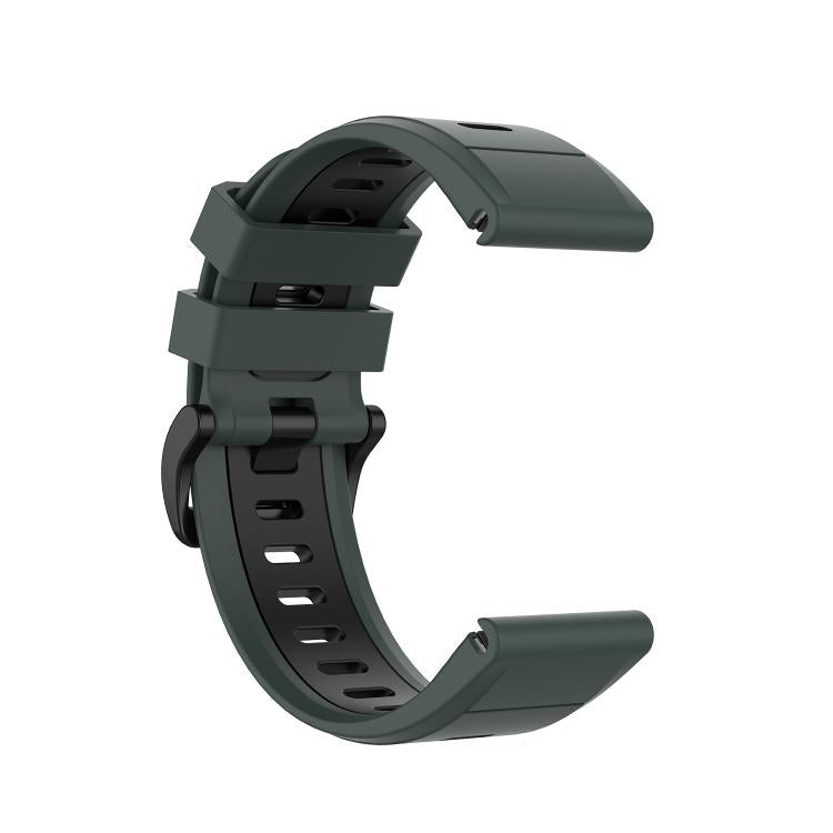 For Garmin QuickFit 22mm Kalebol Two-color Silicone Watch Band(Green Black) by Kalebol