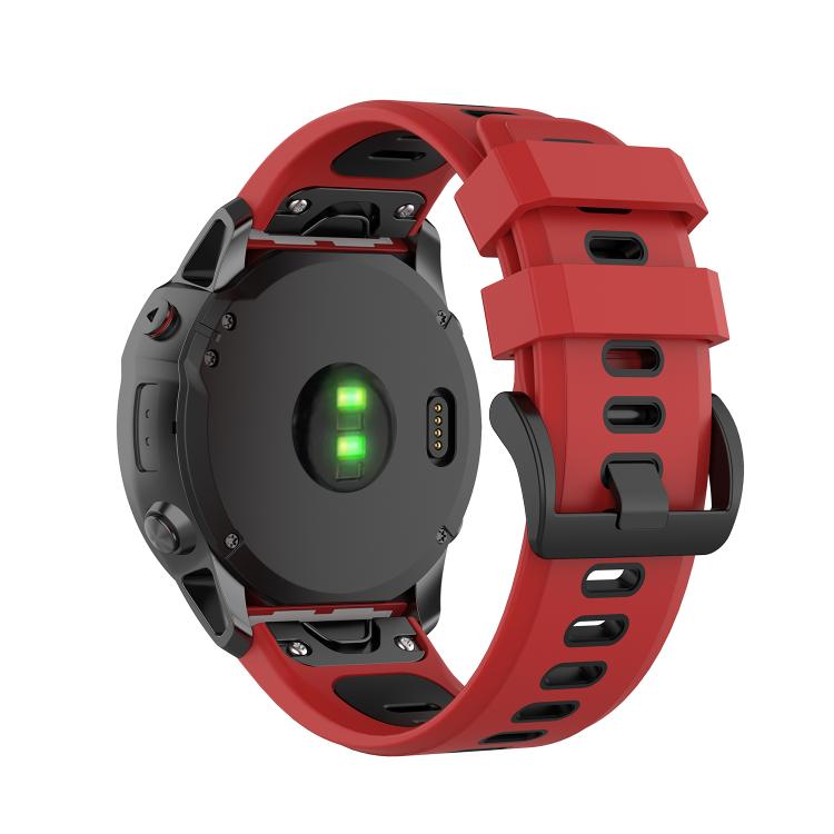 For Garmin QuickFit 22mm Kalebol Two-color Silicone Watch Band(Red Black) by Kalebol