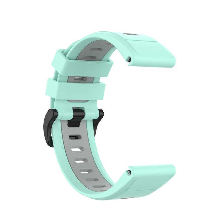 For Garmin QuickFit 22mm Kalebol Two-color Silicone Watch Band(Teal Grey) by Kalebol