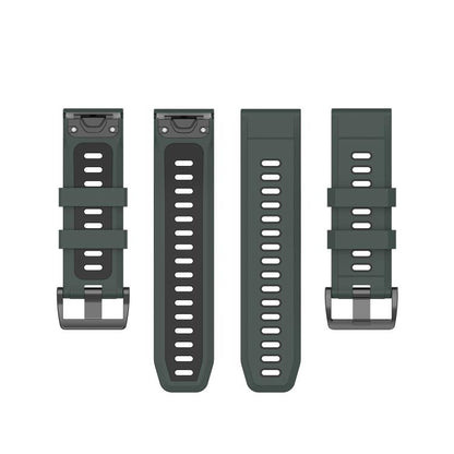 For Garmin QuickFit 20mm Kalebol Two-color Silicone Watch Band(Green Black) by Kalebol