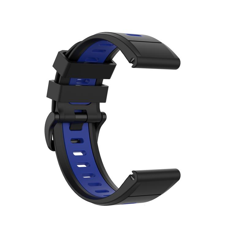 For Garmin QuickFit 20mm Kalebol Two-color Silicone Watch Band(Blue Black) by Kalebol