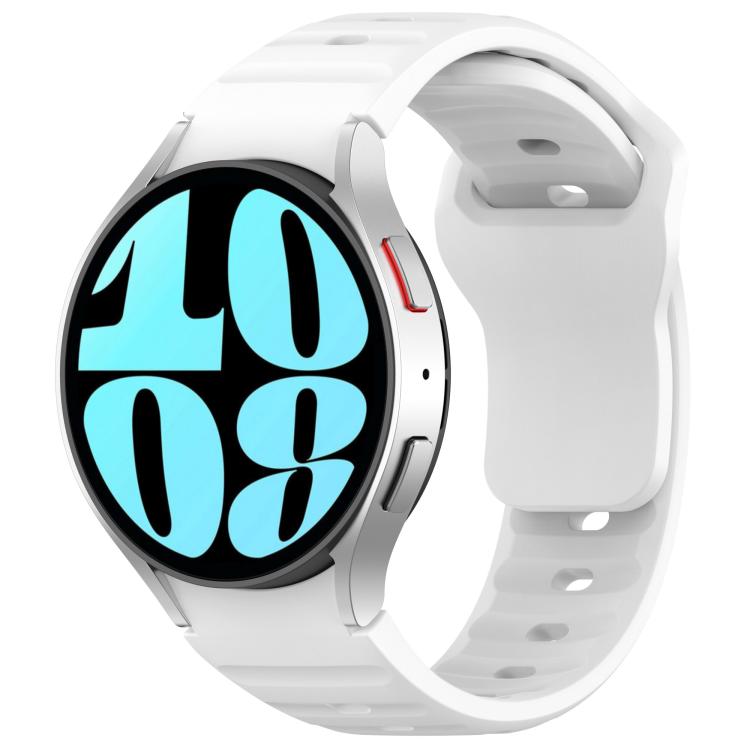 For Samsung Galaxy Watch7 / 6 / 5 Kalebol Reverse Buckle Wave Pattern Silicone Strap(White) by Kalebol