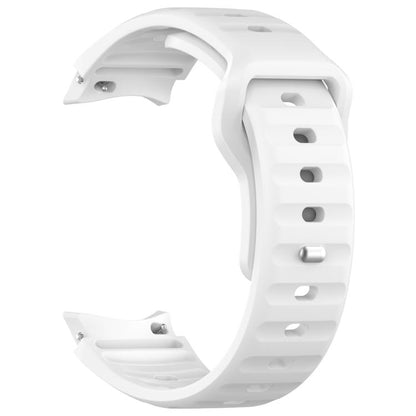 For Samsung Galaxy Watch7 / 6 / 5 Kalebol Reverse Buckle Wave Pattern Silicone Strap(White) by Kalebol