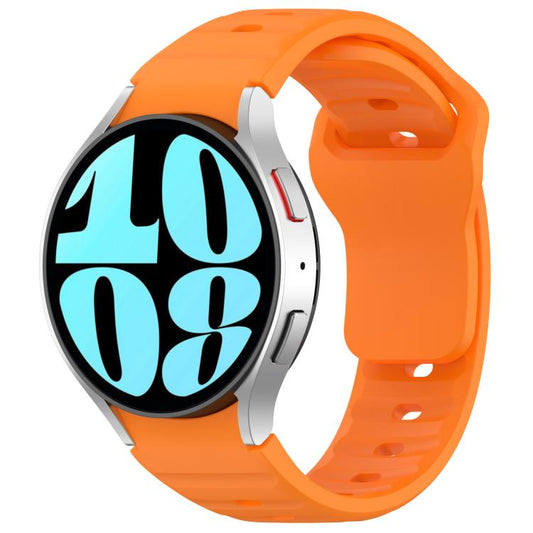For Samsung Galaxy Watch7 / 6 / 5 Kalebol Reverse Buckle Wave Pattern Silicone Strap(Orange) by Kalebol