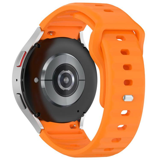 For Samsung Galaxy Watch7 / 6 / 5 Kalebol Reverse Buckle Wave Pattern Silicone Strap(Orange) by Kalebol