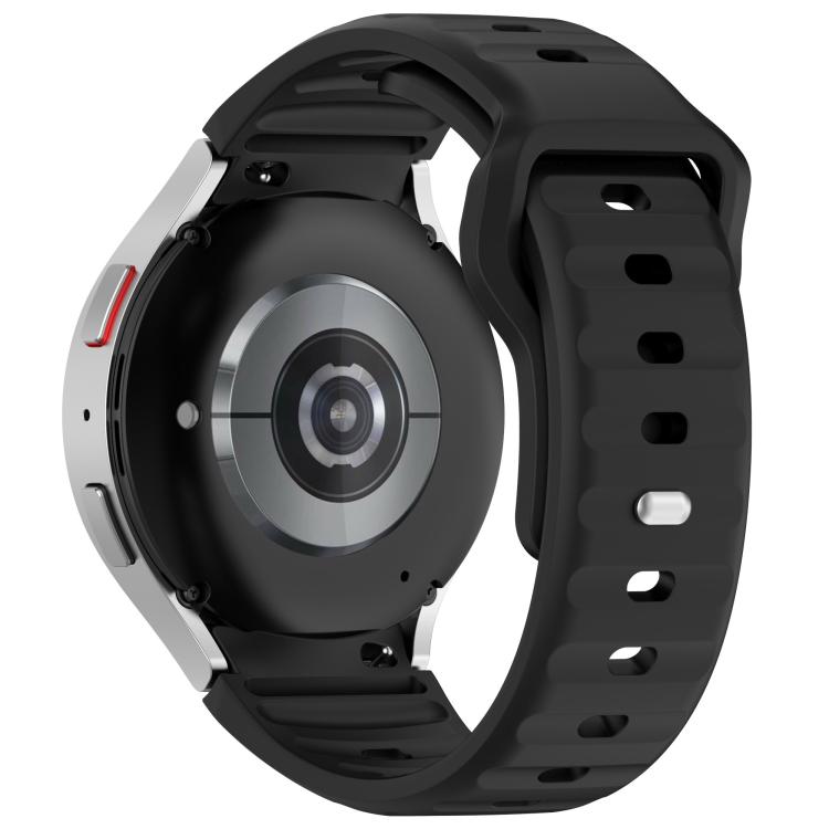 For Samsung Galaxy Watch7 / 6 / 5 Kalebol Reverse Buckle Wave Pattern Silicone Strap(Black) by Kalebol