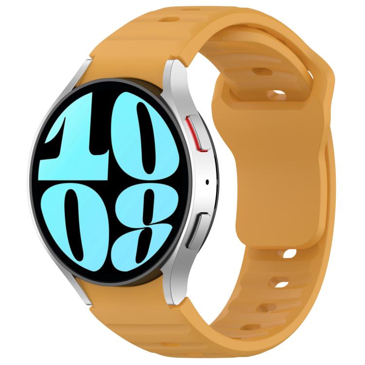 For Samsung Galaxy Watch7 / 6 / 5 Kalebol Reverse Buckle Wave Pattern Silicone Strap(Yellow) by Kalebol