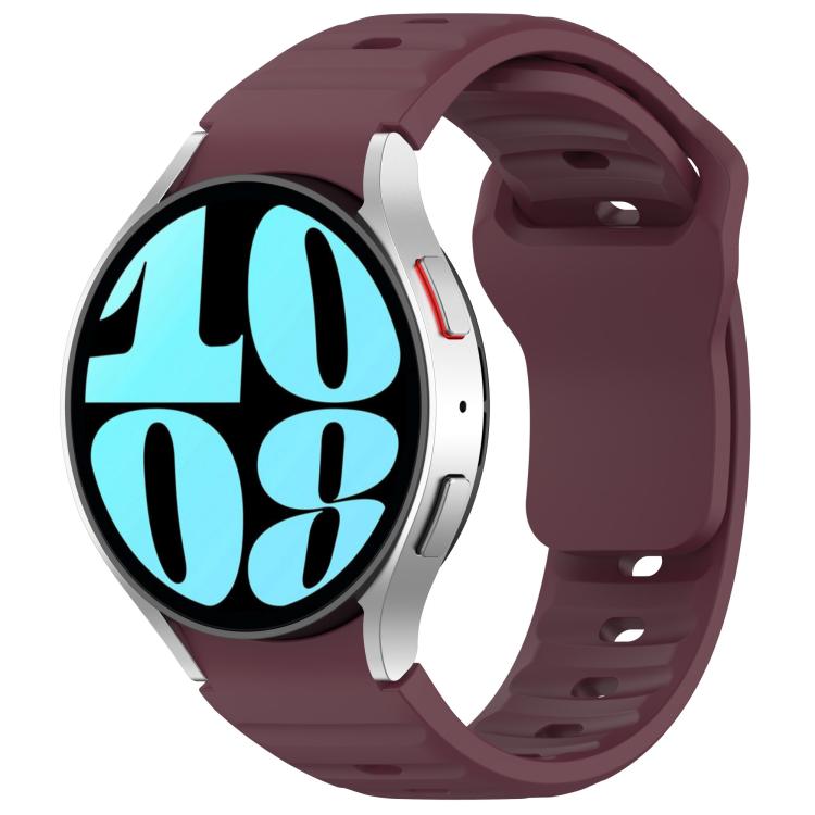For Samsung Galaxy Watch7 / 6 / 5 Kalebol Reverse Buckle Wave Pattern Silicone Strap(Wine Red) by Kalebol