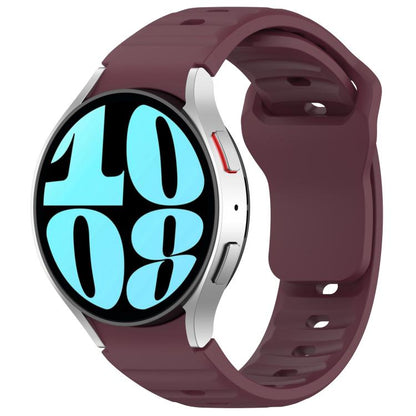 For Samsung Galaxy Watch7 / 6 / 5 Kalebol Reverse Buckle Wave Pattern Silicone Strap(Wine Red) by Kalebol