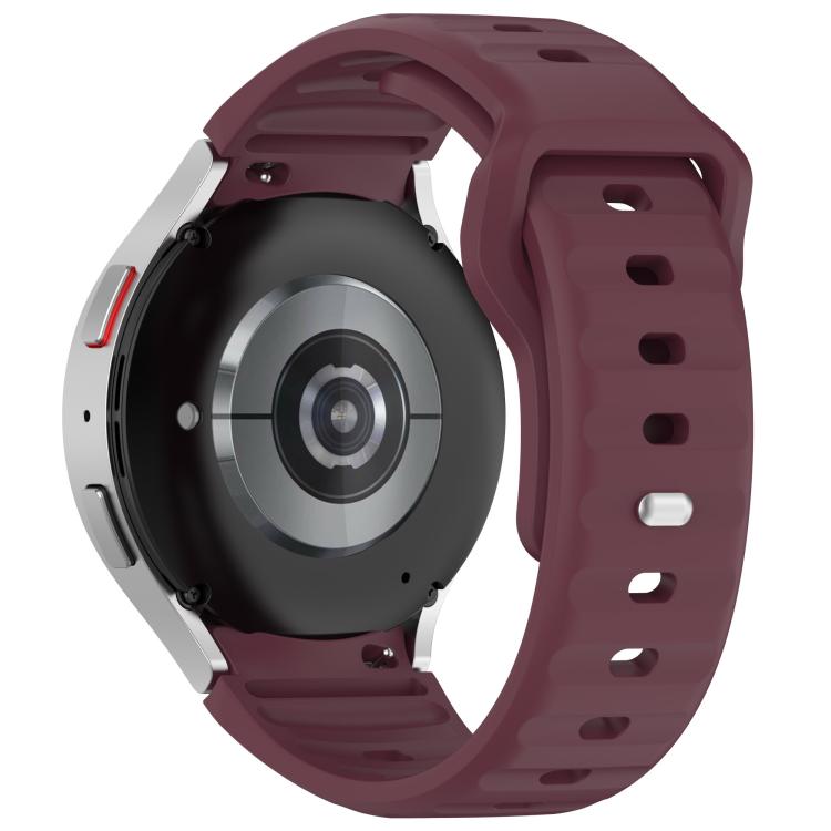 For Samsung Galaxy Watch7 / 6 / 5 Kalebol Reverse Buckle Wave Pattern Silicone Strap(Wine Red) by Kalebol