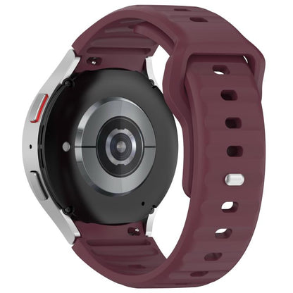 For Samsung Galaxy Watch7 / 6 / 5 Kalebol Reverse Buckle Wave Pattern Silicone Strap(Wine Red) by Kalebol