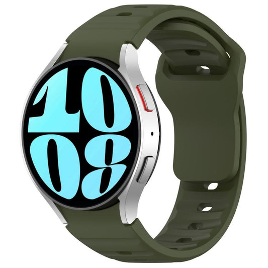 For Samsung Galaxy Watch7 / 6 / 5 Kalebol Reverse Buckle Wave Pattern Silicone Strap(Army Green) by Kalebol