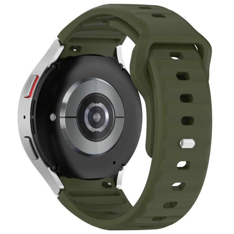 For Samsung Galaxy Watch7 / 6 / 5 Kalebol Reverse Buckle Wave Pattern Silicone Strap(Army Green) by Kalebol