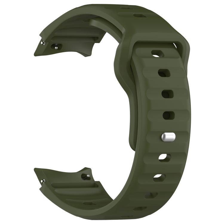 For Samsung Galaxy Watch7 / 6 / 5 Kalebol Reverse Buckle Wave Pattern Silicone Strap(Army Green) by Kalebol