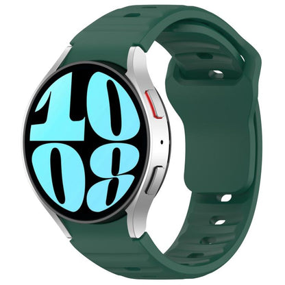 For Samsung Galaxy Watch7 / 6 / 5 Kalebol Reverse Buckle Wave Pattern Silicone Strap(Dark Green) by Kalebol