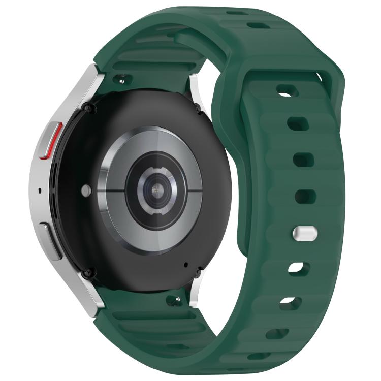 For Samsung Galaxy Watch7 / 6 / 5 Kalebol Reverse Buckle Wave Pattern Silicone Strap(Dark Green) by Kalebol