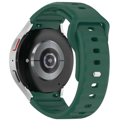 For Samsung Galaxy Watch7 / 6 / 5 Kalebol Reverse Buckle Wave Pattern Silicone Strap(Dark Green) by Kalebol