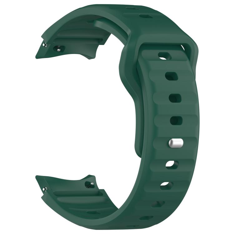 For Samsung Galaxy Watch7 / 6 / 5 Kalebol Reverse Buckle Wave Pattern Silicone Strap(Dark Green) by Kalebol