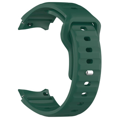 For Samsung Galaxy Watch7 / 6 / 5 Kalebol Reverse Buckle Wave Pattern Silicone Strap(Dark Green) by Kalebol